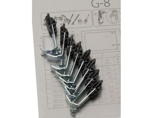 Монтажный набор для врезных моек 8 клипс для столешниц 30-40 мм