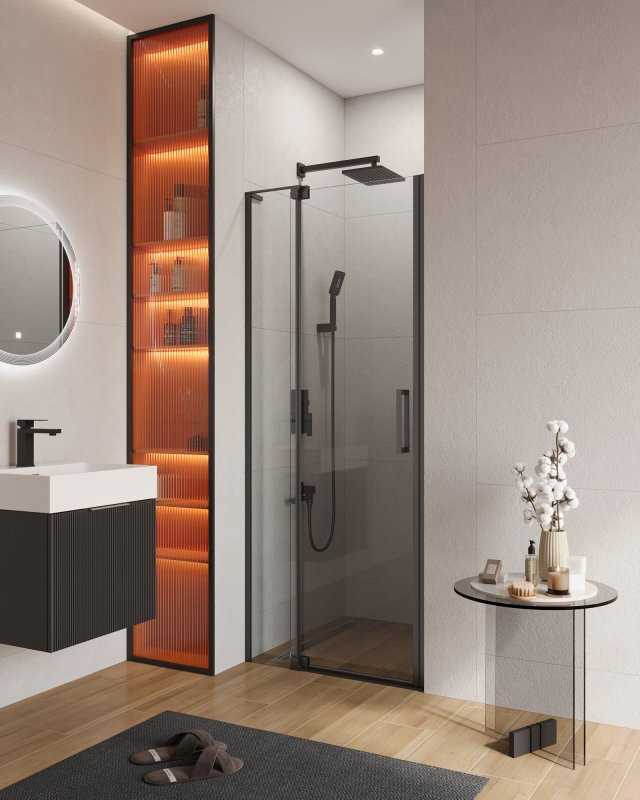 Душевая дверь в нишу SLIDER-B-1 Cezares SLIDER-B-1-100/110-GRIGIO-Cr