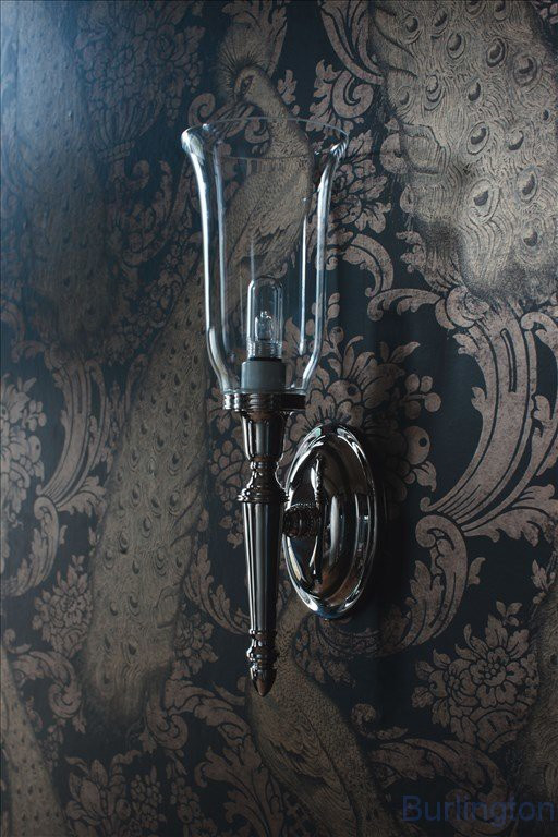 Светильник с овальным основанием и прозрачным плафоном, НИКЕЛЬ