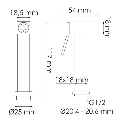 WasserKRAFT A136 Гигиеническая лейкфиксатором
