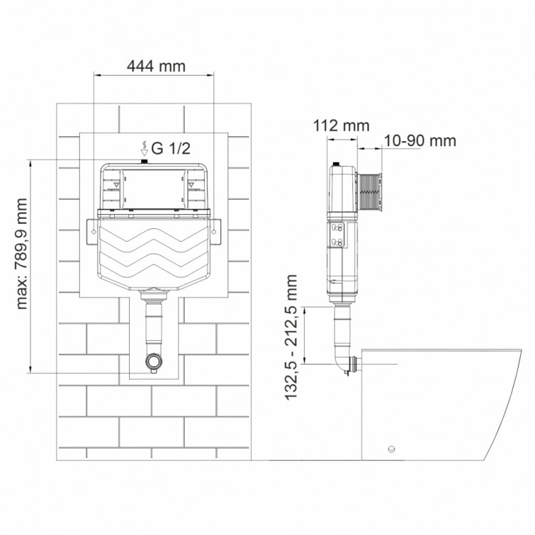 WasserKRAFT  Aller 10TLT.031.ME.PB01 Встраиваемый смывной бачок