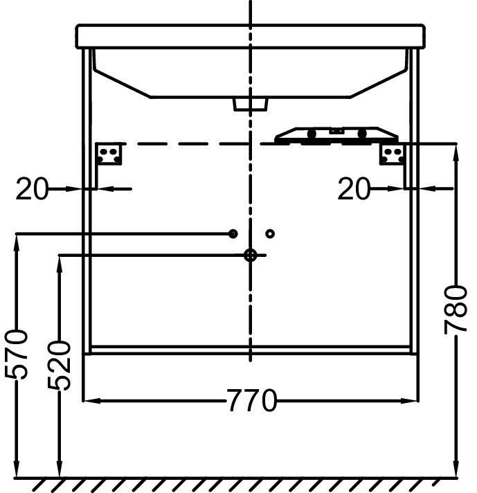 Мебель 77 см для раковины-столешницы, серый антрацит Jacob Delafon STRUKTURA EB1285-N14