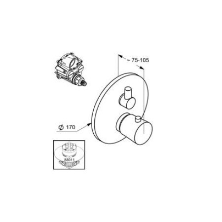 Смеситель для душа Kludi Balance 528300575 с термостатом