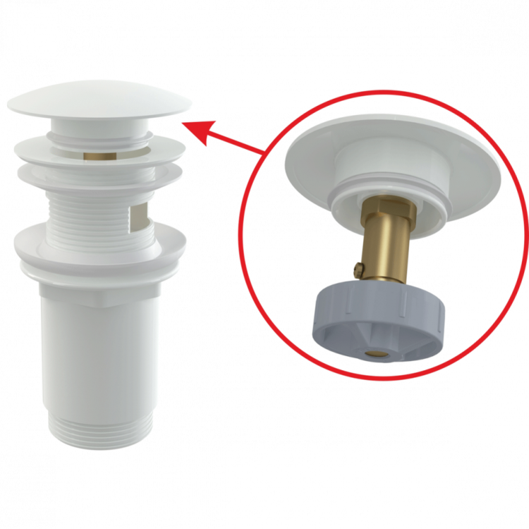 Донный клапан сифона для умывальника CLICK/CLACK 5/4