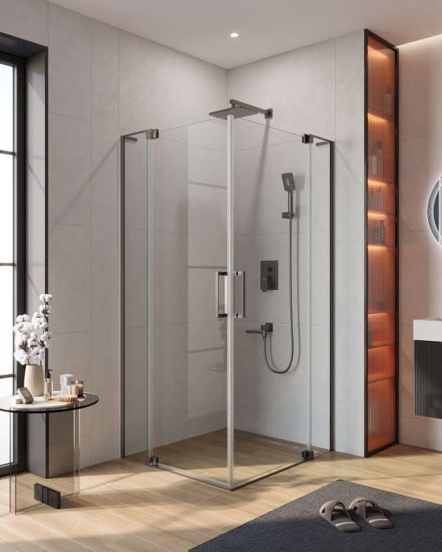 Душевой уголок SLIDER AH-2 Cezares SLIDER-AH-2-70/80-100/110-BR-NERO