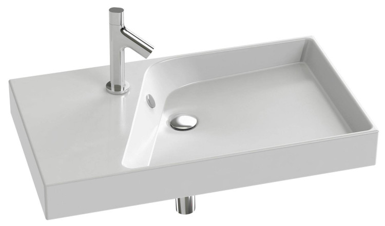 Подвесная раковина-столешница 80 х 46 см, гладкая нижняя поверхность Jacob Delafon RYTHMIKEXO112-Z-00