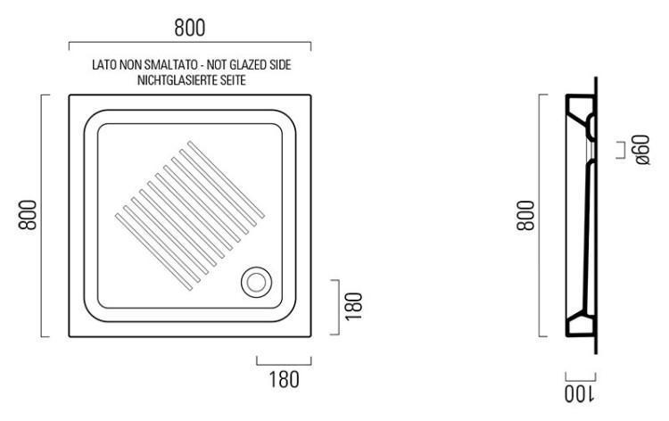 Душевой поддон GSI H11 80/Q 438011