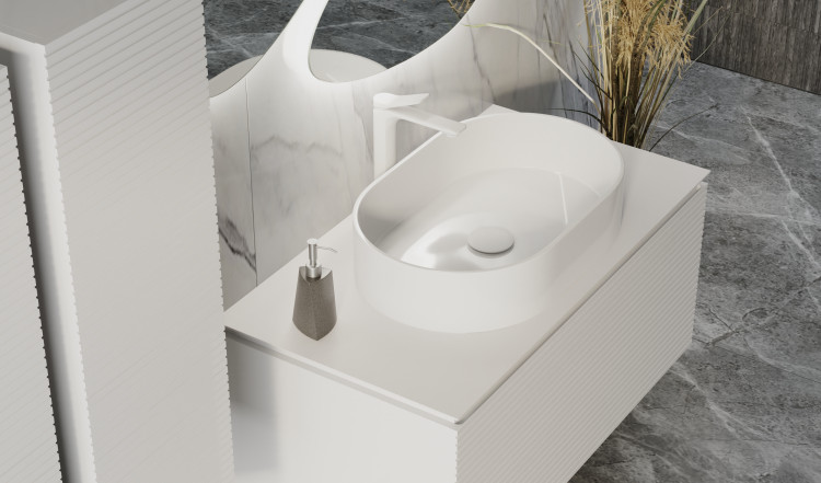 Тумба Stone 100 подвесная Белая