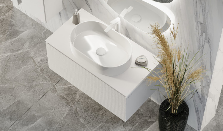 Тумба Stone 100 подвесная Белая