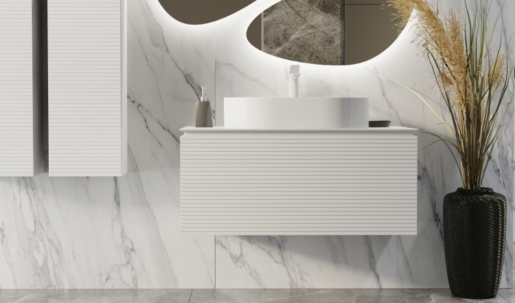 Тумба Stone 100 подвесная Белая