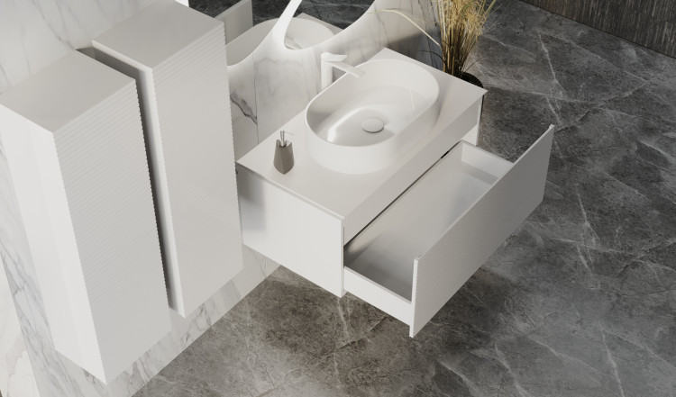 Тумба Stone 100 подвесная Белая