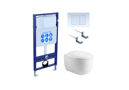 Комплект унитаз + инсталляция Aquatek SET AQUATEK АЛЬТАИР cm-009 4в1