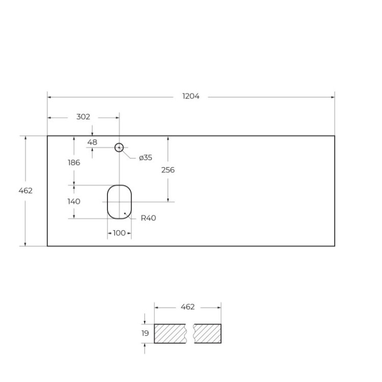 Сварное металлическое консольное крепление столешницы, 1200x460x300 BelBagno EK-120-ST