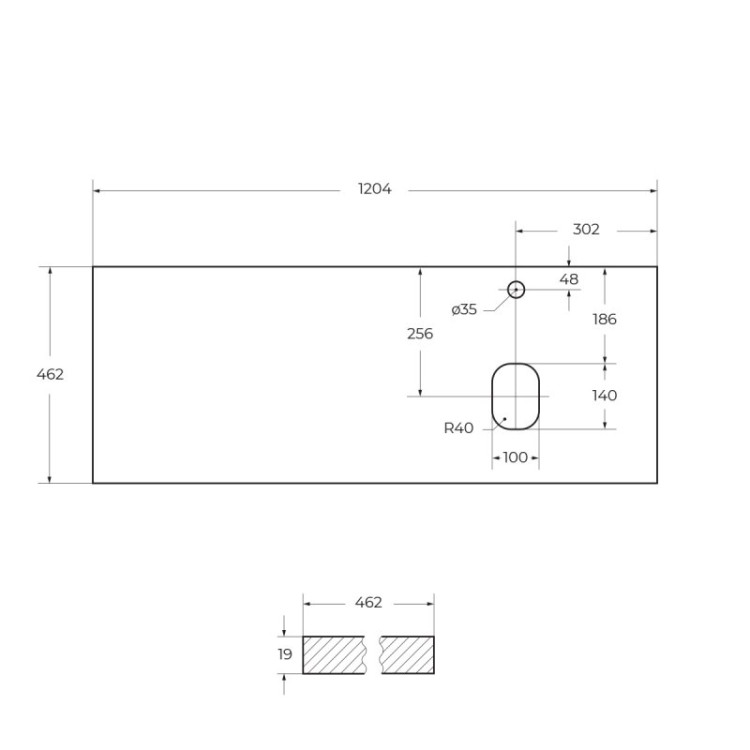 Сварное металлическое консольное крепление столешницы, 1200x460x300 BelBagno EK-120-ST