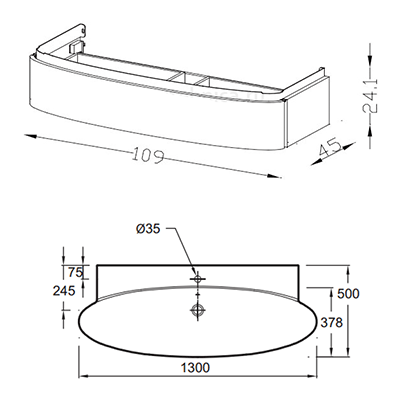 Тумба под раковину Jacob Delafon Presquile 130 подвесная 1 ящик