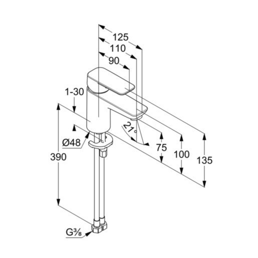 Смеситель для раковины Kludi Pure&Style 400280575