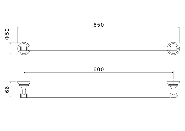Полотенцедержатель 600 мм Aquatek полир. золото AQ4514PG Классик