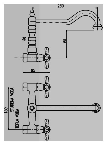 Смеситель для раковины Rav Slezak Morava retro MK302.5/28