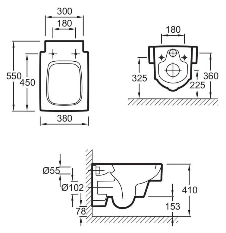 Унитаз Jacob Delafon Terrace EDA102-00 подвесной