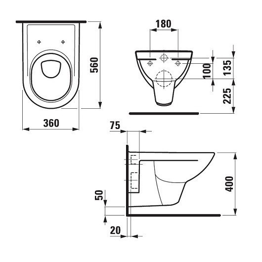 Унитаз Laufen  Pro 8.2095.0 подвесной
