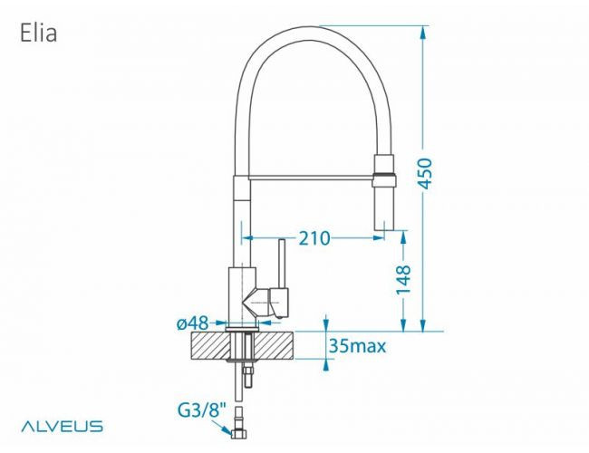Смеситель для мойки ALVEUS ELIA CHR,