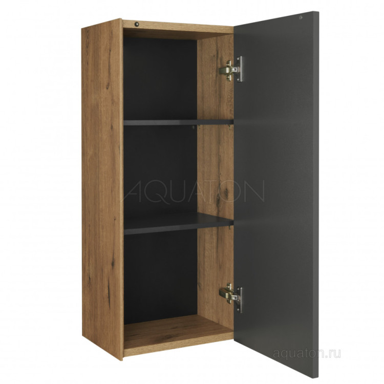 Шкаф навесной AQUATON Сохо дуб веллингтон, графит софт 1A258403AJA00