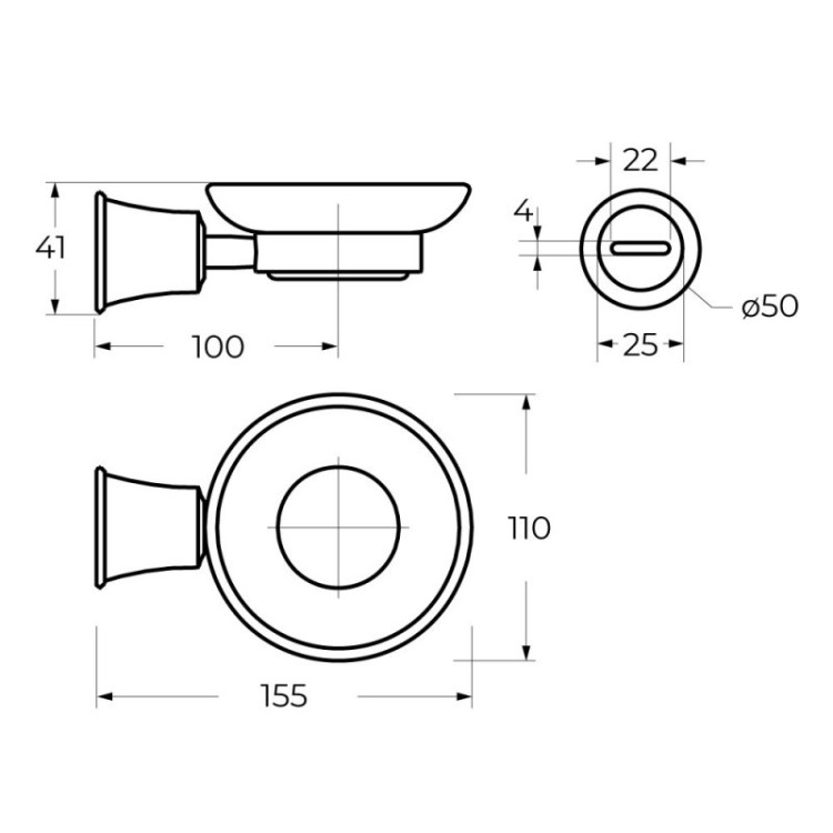 Мыльница настенная ART&MAX CZR-F-8987