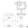 Классическая раковина B15D на 1 отверстие с пьедесталом, декор 