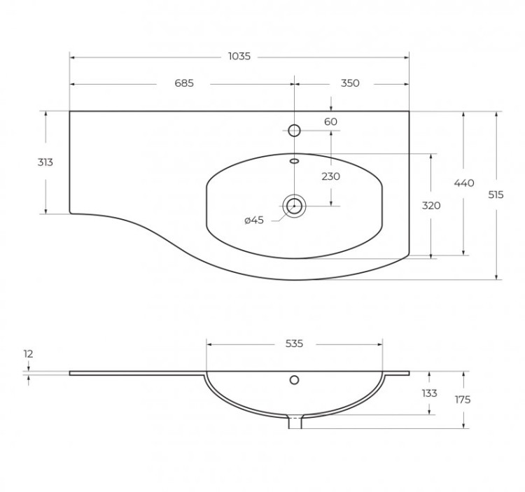Шкаф подвесной с одной распашной дверцей, левосторонний 34x41x65 Cezares 55176
