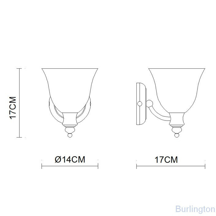 Светильник с плафоном из матового стекла [1105/BL53 CHR]