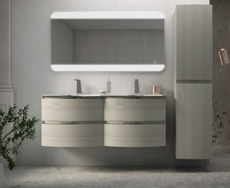 Раковина из искусственного мрамора с двумя чашами, 138x52x1,6 Cezares 50156