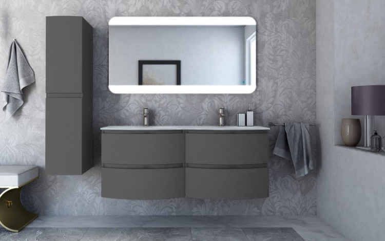 Раковина из искусственного мрамора с двумя чашами, 138x52x1,6 Cezares 50156