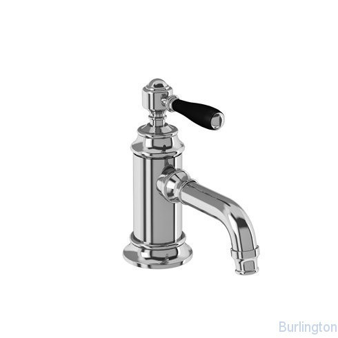 Смеситель однорычажный для раковины, 1 отв, ручка - левер чёрная, хром [ARC12 CHR + ARC66 CHR]