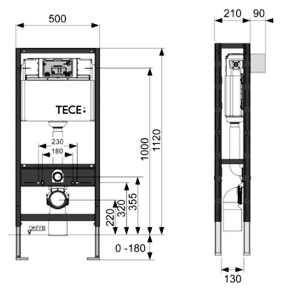 Инсталляция Tece Рrofil 9300093 для подвесного унитаза