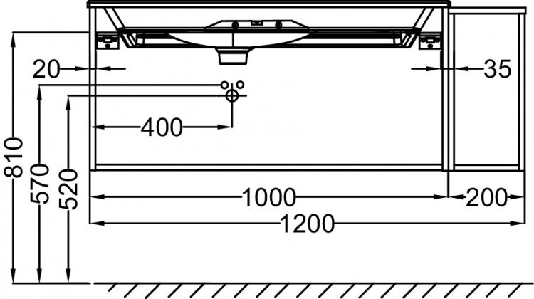 Мебель 120 см для раковины-столешницы 100 cм, белый Jacob Delafon NOUVELLE VAGUE EB3034-N18