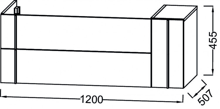 Мебель 120 см для раковины-столешницы 100 cм, белый Jacob Delafon NOUVELLE VAGUE EB3034-N18