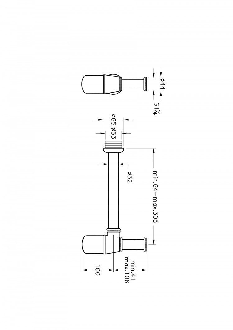 Сифон для раковины (металлический)