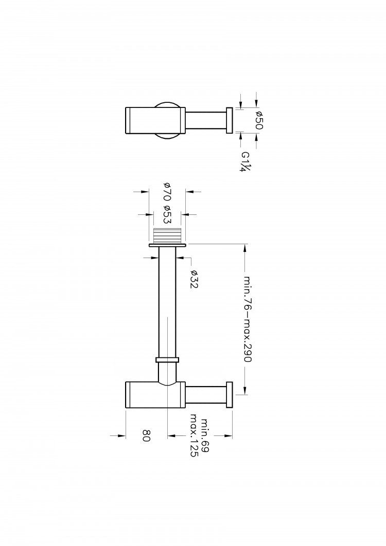 Сифон для раковины (металлический)