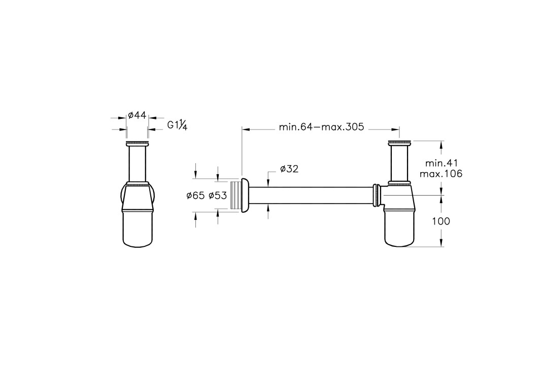 Сифон для раковины (металлический)