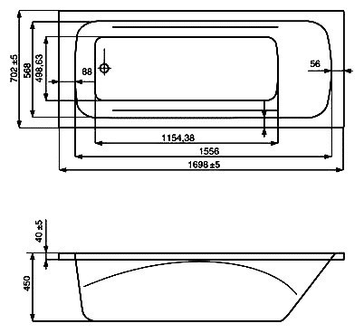 Акриловая ванна Roca Line 170x70
