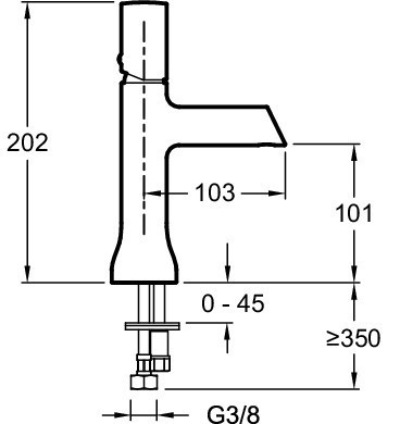 Однорычажный смеситель для раковины Jacob Delafon TOOBI E7329-CP
