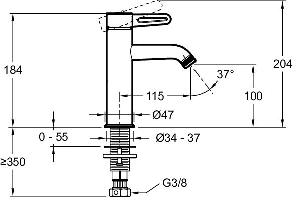 Однорычажный смеситель для раковины Jacob Delafon NOUVELLE VAGUE E78336-BLV