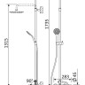 Душевая стойка телескопическая, с изливом с верхним и ручным душем Cezares LEAF-CVDA-23-NOP