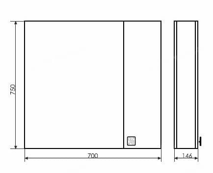 Зеркальный шкаф Comforty Рио 80