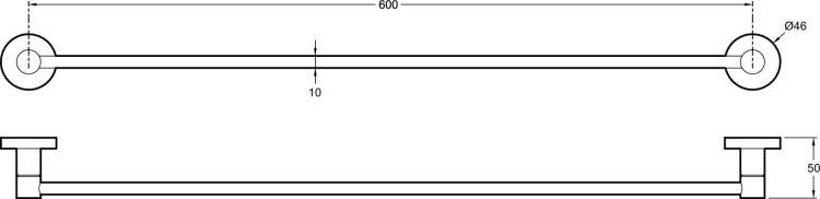 Металлический настенный полотенцедержатель. Длина 60 см. Jacob Delafon EO E77828-CP