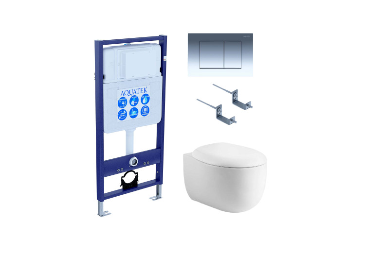 Комплект унитаз + инсталляция Aquatek SET AQUATEK АЛЬТАИР cm-010 4в1