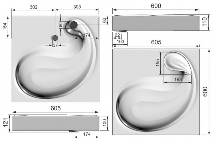 Раковина Raval Buta 60 5211600 на стиральную машину