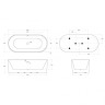 Отдельностоящая, овальная акриловая ванна в комплекте со сливом-переливом Cezares BB705-1800-800