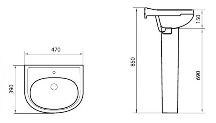 Раковина Sanita Комфорт CMFSAWB01