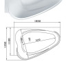 Ванна акриловая асимметричная 1Marka LOVE 185х135 L
